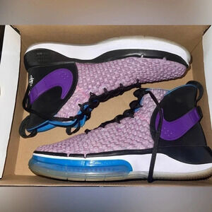 Men's Nike AlphaDunk Huarache Fab Five Purple Blue Basketball Shoes EUC Size 9